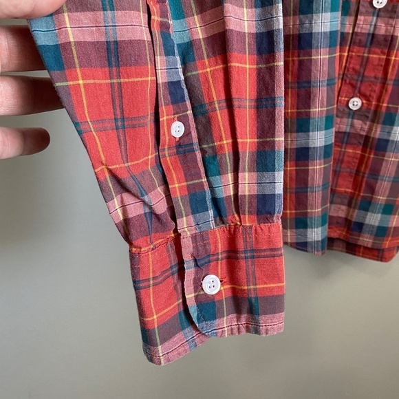 J. Crew Mercantile Flex Men's Red Plaid Long Sleeve Button Down Shirt Size Large - Picture 3 of 11